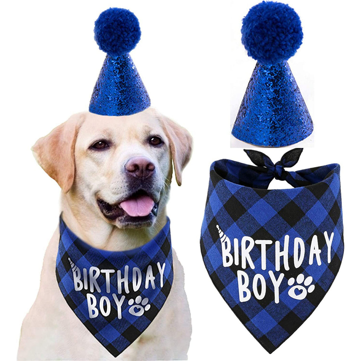 Pet Birthday Set  Triangle Scarf Hat Pet Party Decoration Styling Outdoor Creative