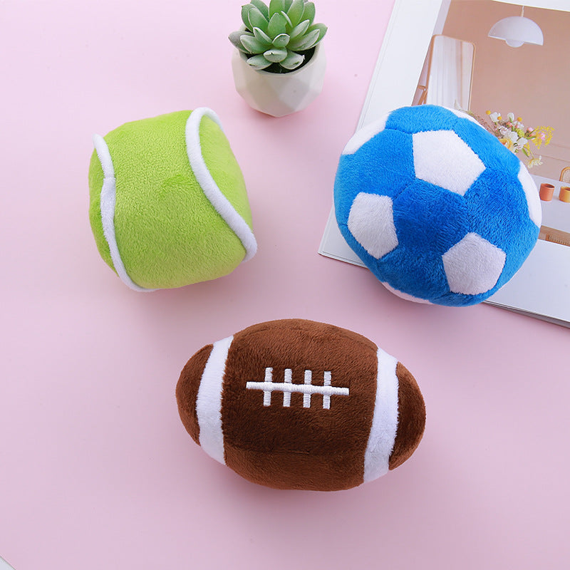 Pet Plush Squeaky Simulation Ball Dog Toy