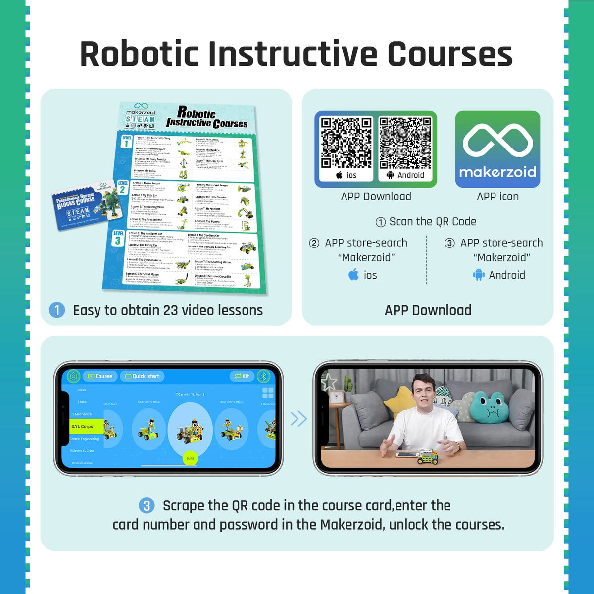 Coding Robot Master: 200+ Fun Educational Bots in 1 App-Controlled Kit with 47 Video Lessons