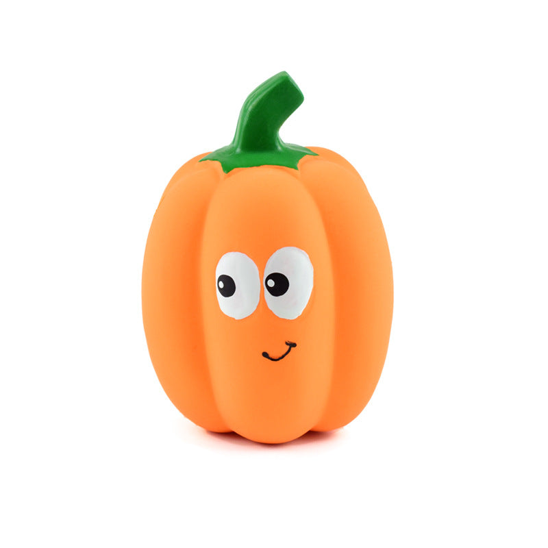 Pet Toy Latex Sound-emitting Pumpkin Realistic Cartoon Pumpkin Durable Dog Toy