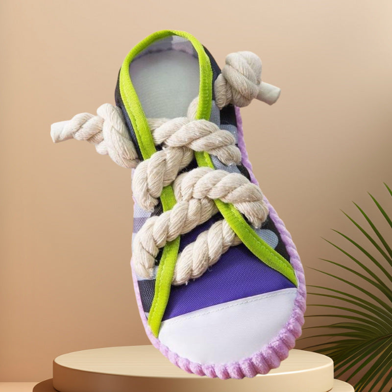 Durable Dog Toy Slippers for Self-Entertainment and Teeth Cleaning with Cotton Rope for Pet Dogs