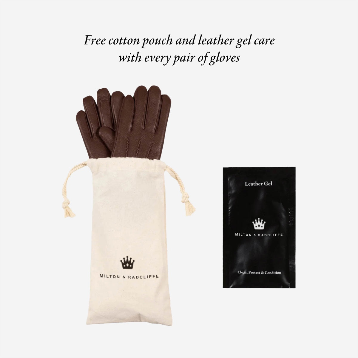 Selena (brown) – Sheepskin leather gloves with diamond pattern and touchscreen feature
